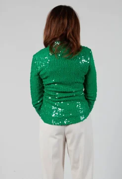 Beatrice B Shirts & Blouses^Blouse with Sequin Detail in Green