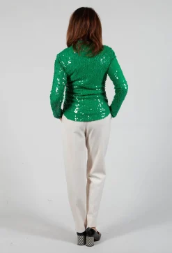 Beatrice B Shirts & Blouses^Blouse with Sequin Detail in Green