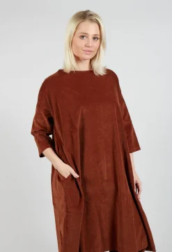 Album Di Famiglia Dresses^Boat Neck Dress V in Rust
