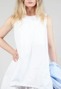 Amici Tops^Boat Neckline Top in Bianco