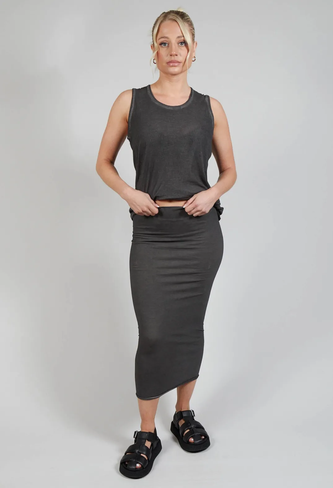 Rundholz Mainline Skirts^Bodycon Pencil Skirt in Coal Cloud