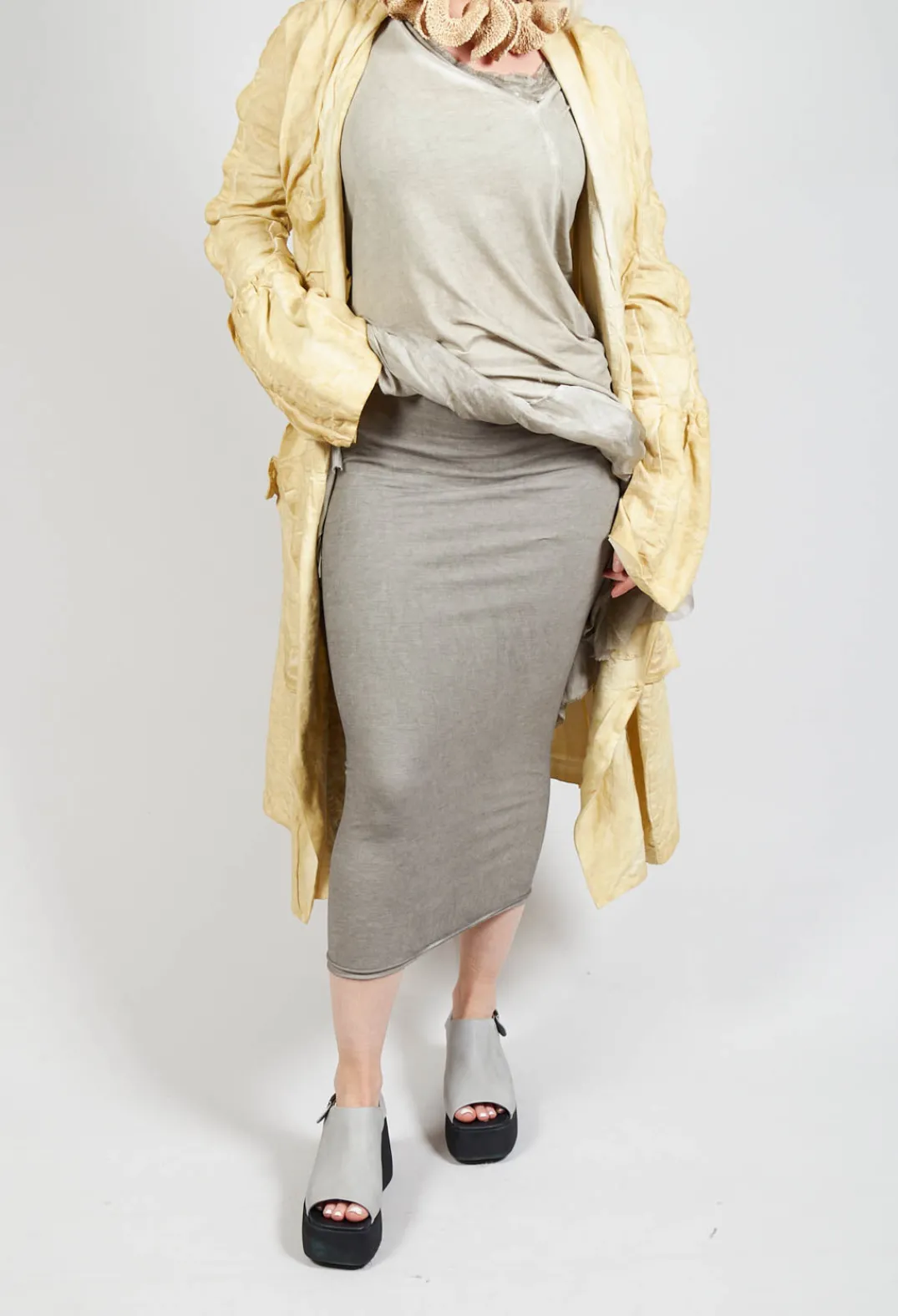 Rundholz Mainline Skirts^Bodycon Pencil Skirt in Hay Cloud