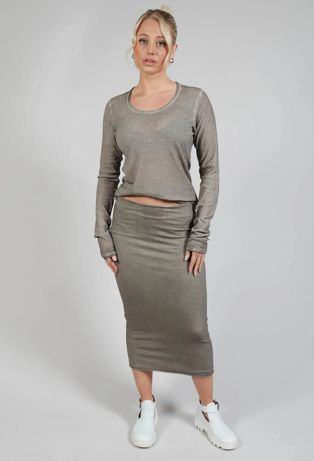 Rundholz Mainline Skirts^Bodycon Pencil Skirt in Hay Cloud