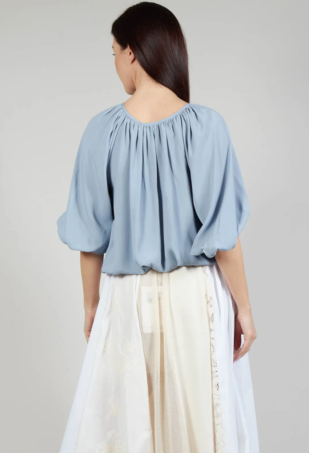 Sfizio Tops^Bohemian Blouse in Blue Blizard