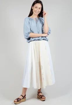 Sfizio Tops^Bohemian Blouse in Blue Blizard