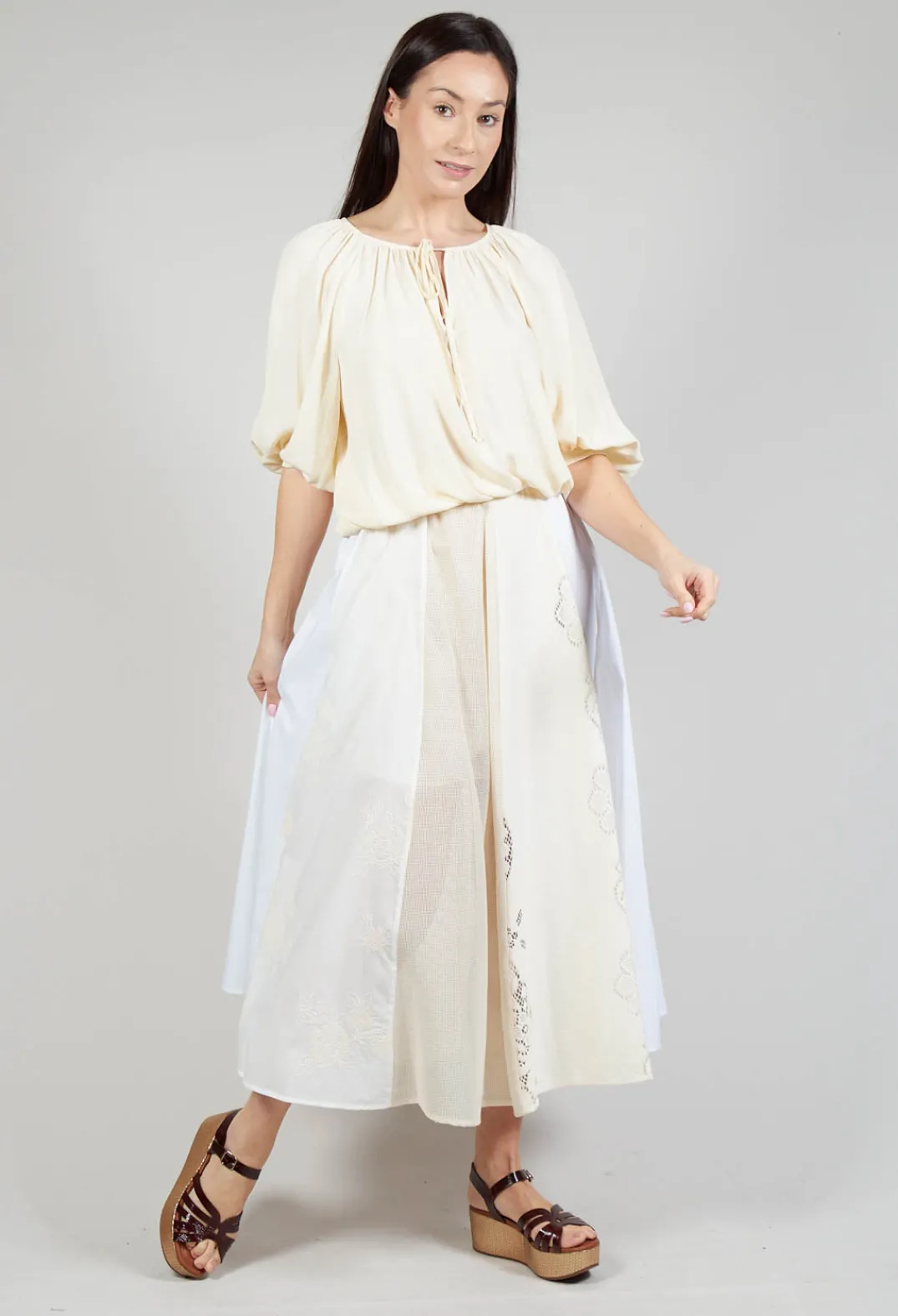 Sfizio Tops^Bohemian Blouse in Vanilla Ice