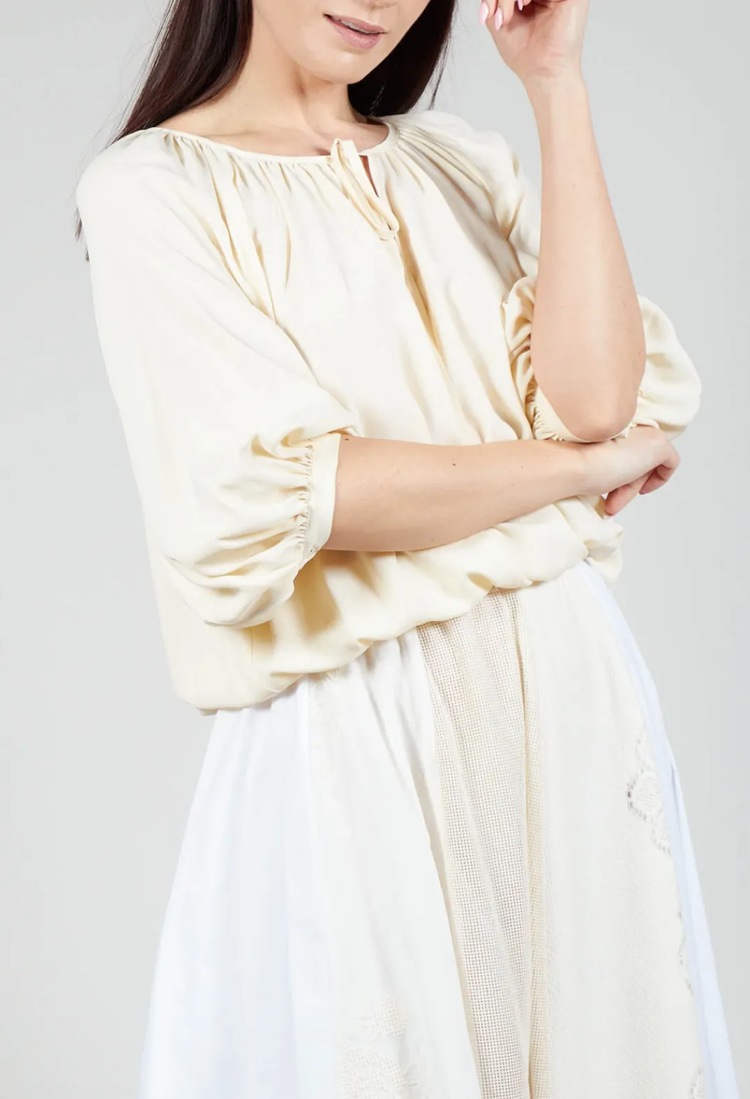 Sfizio Tops^Bohemian Blouse in Vanilla Ice