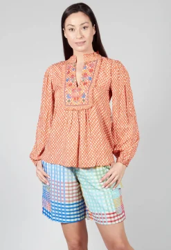 Conditions Apply Tops^Bohemian Style Blouse in Orange