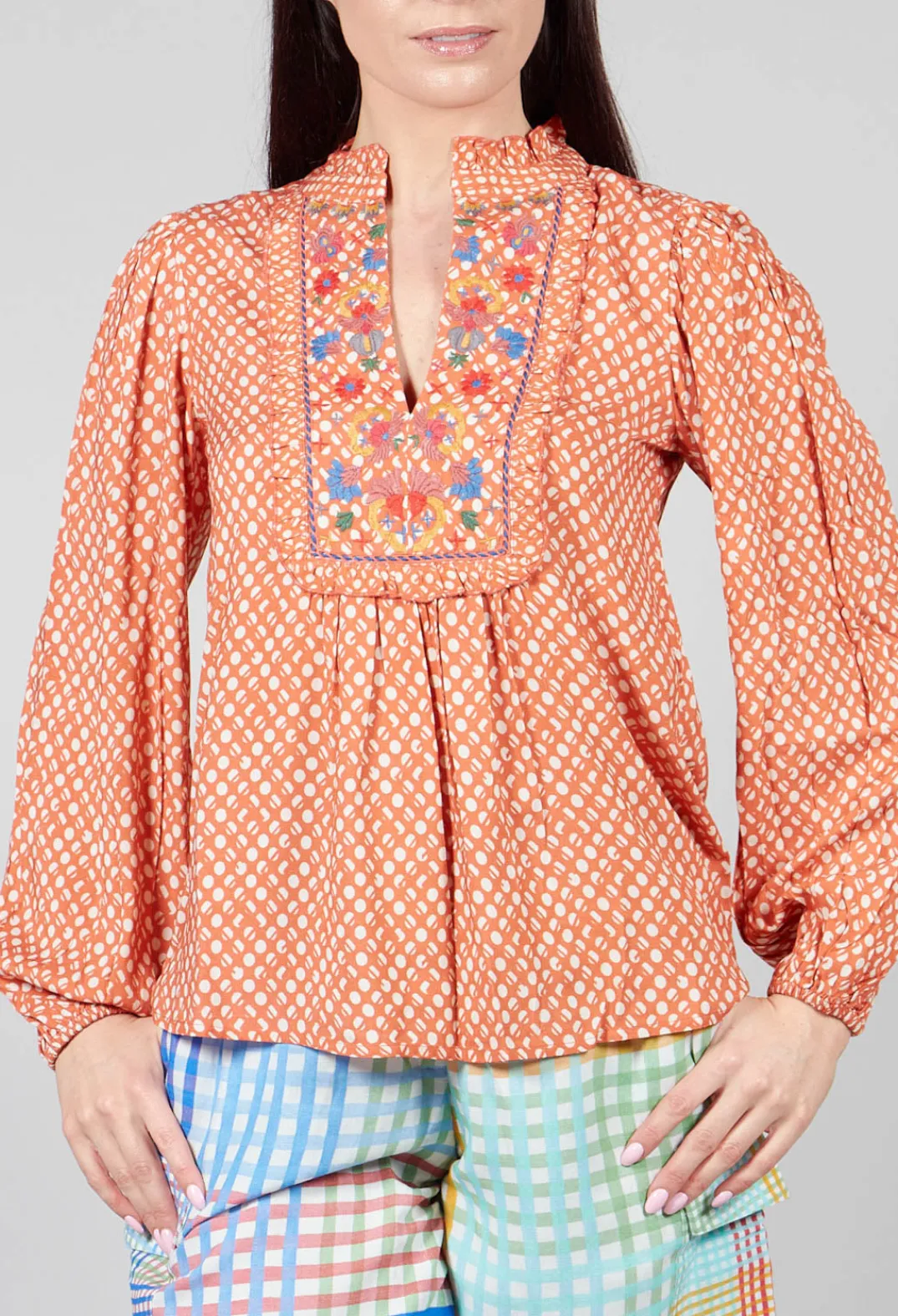 Conditions Apply Tops^Bohemian Style Blouse in Orange
