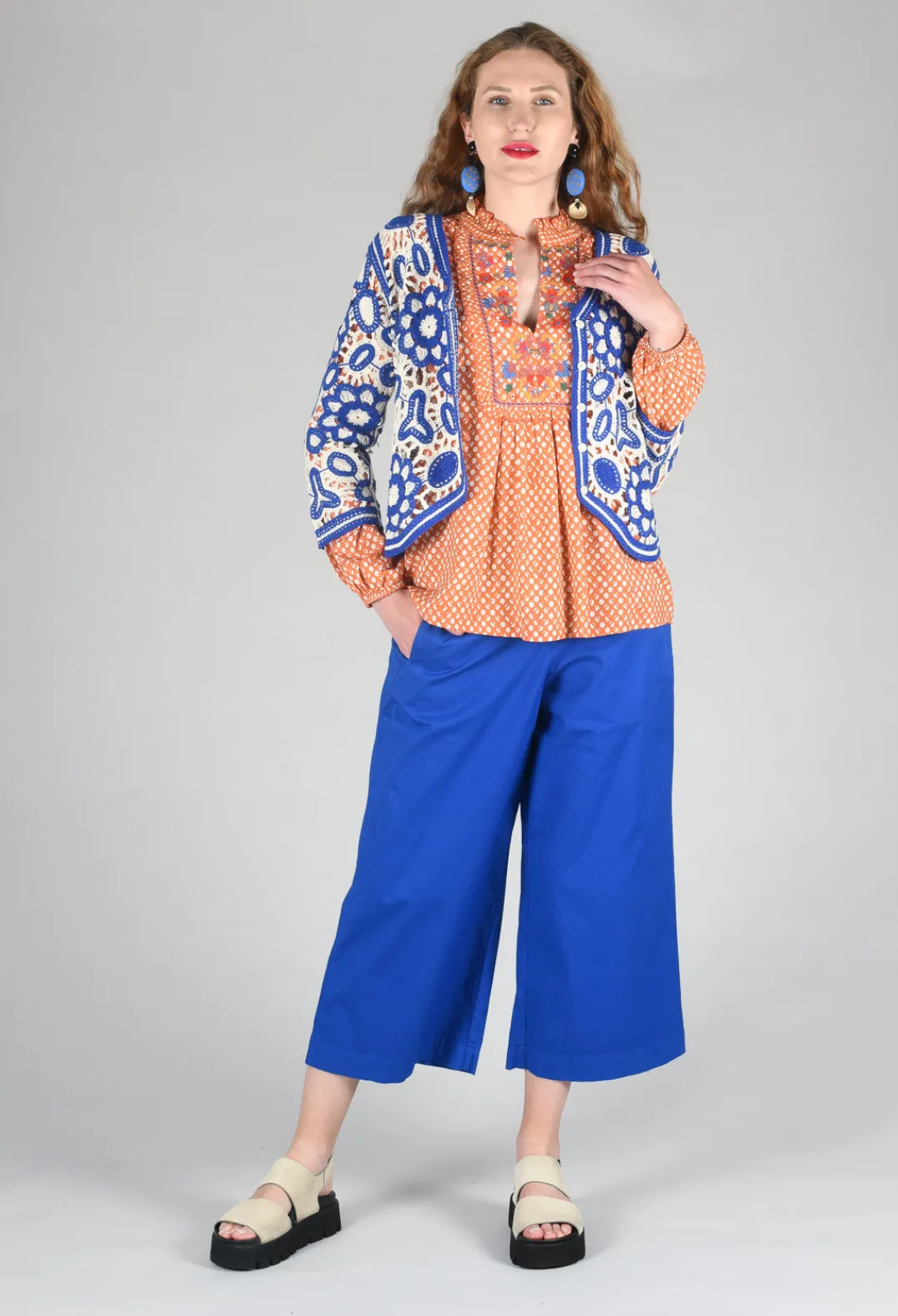 Conditions Apply Tops^Bohemian Style Blouse in Orange