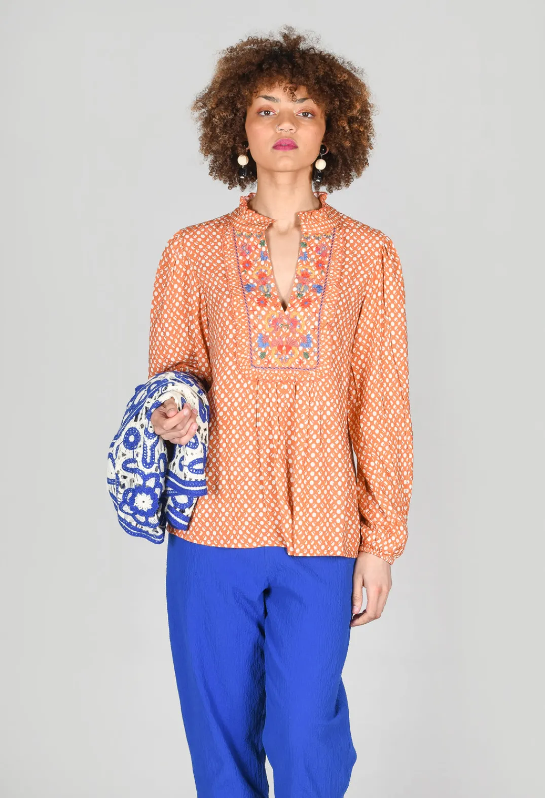 Conditions Apply Tops^Bohemian Style Blouse in Orange