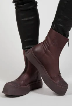 Lofina Boots^Boots With Front Zip in Gasoline Melanzana
