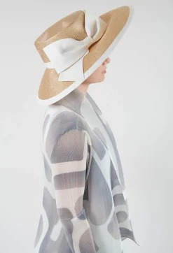 Whiteley Fischer Hats^Bow Hat in Biscuit and Ivory