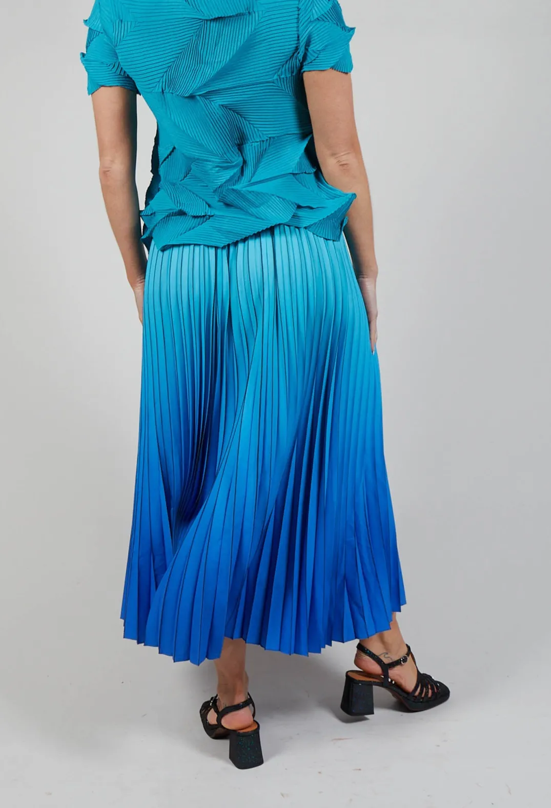 Alquema Skirts^Boxy Skirt in Blue Bird and Dazzling Blue