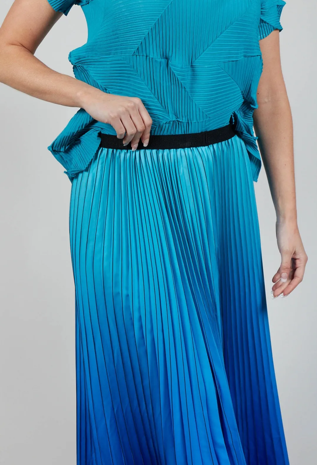 Alquema Skirts^Boxy Skirt in Blue Bird and Dazzling Blue