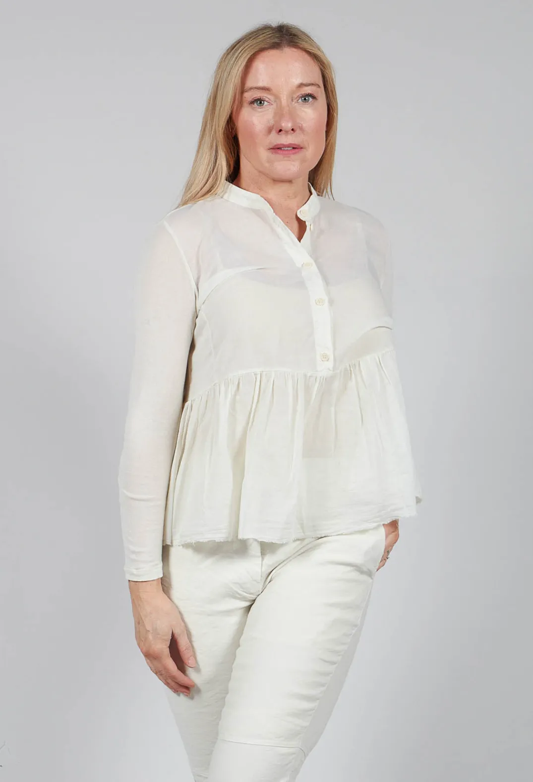 Aequamente Shirts & Blouses^Bracelet Sleeve Blouse in Chalk