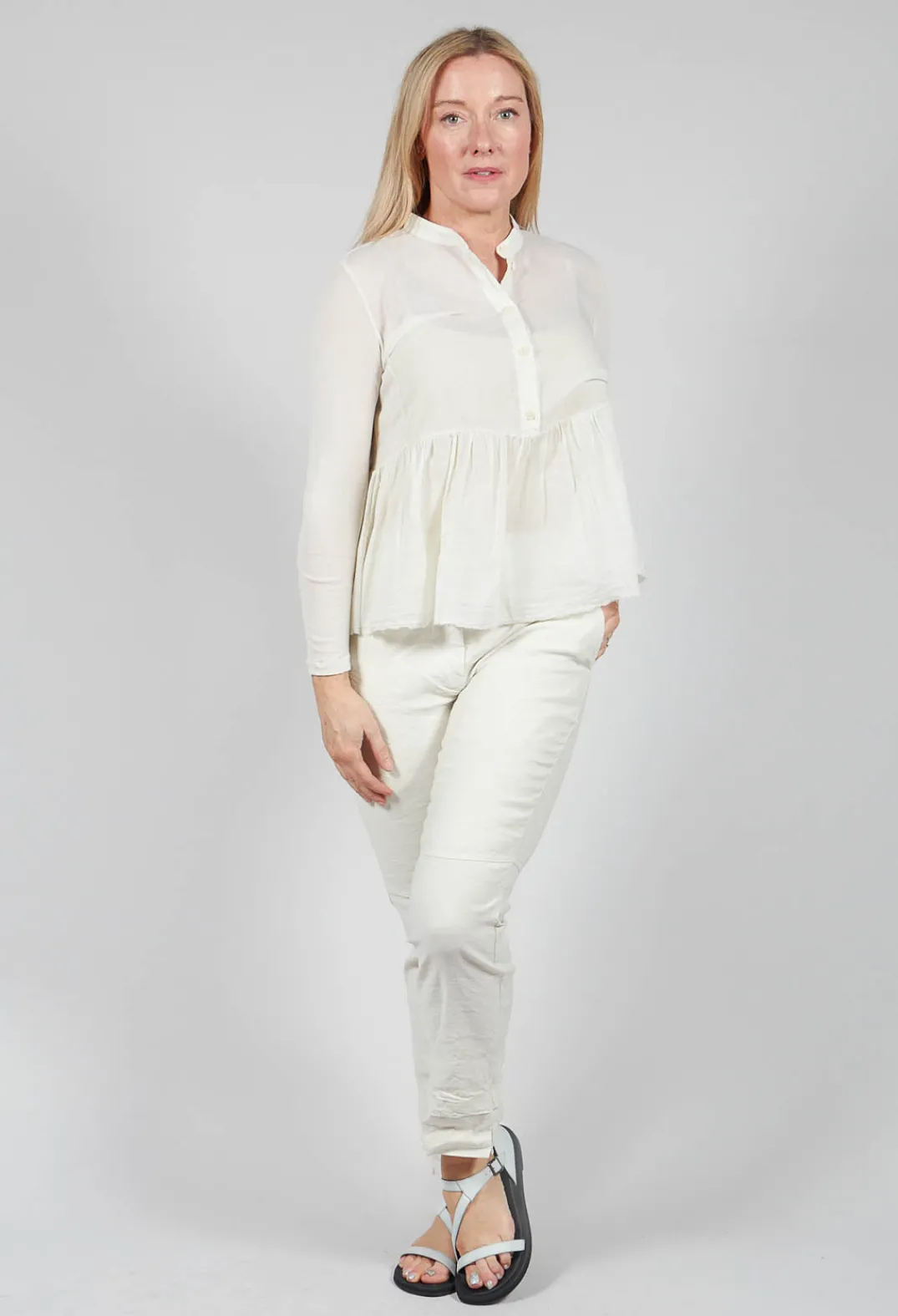 Aequamente Shirts & Blouses^Bracelet Sleeve Blouse in Chalk