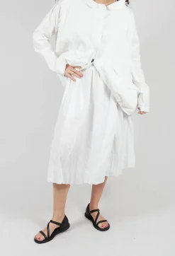 Rundholz Black Label Skirts^Bubble Hem Skirt with Pleat Detail in Off White
