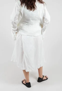 Rundholz Black Label Skirts^Bubble Hem Skirt with Pleat Detail in Off White