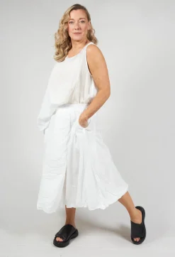 Rundholz Black Label Skirts^Bubble Hem Skirt with Pleat Detail in Off White