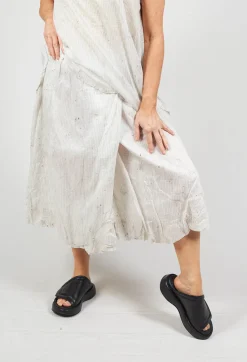 Rundholz Black Label Skirts^Bubble Hem Skirt with Pleat Detail in Landscape Pearl Stripe