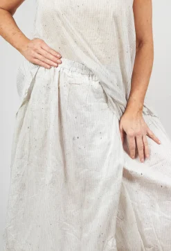 Rundholz Black Label Skirts^Bubble Hem Skirt with Pleat Detail in Landscape Pearl Stripe