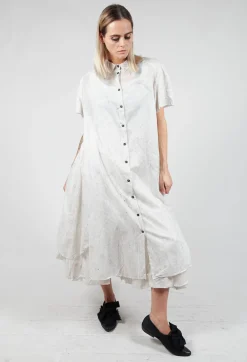 Rundholz Black Label Skirts^Bubble Hem Skirt with Pleat Detail in Landscape Pearl Stripe