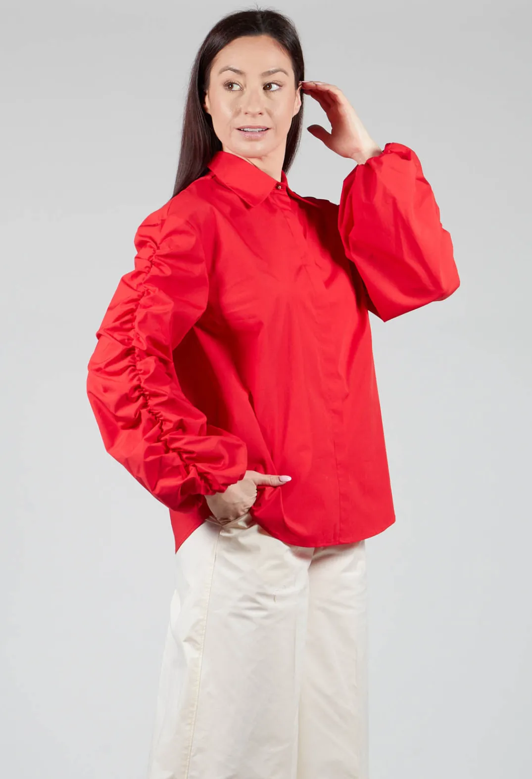 Sfizio Shirts & Blouses^Bubble Sleeve Shirt in Red
