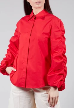 Sfizio Shirts & Blouses^Bubble Sleeve Shirt in Red