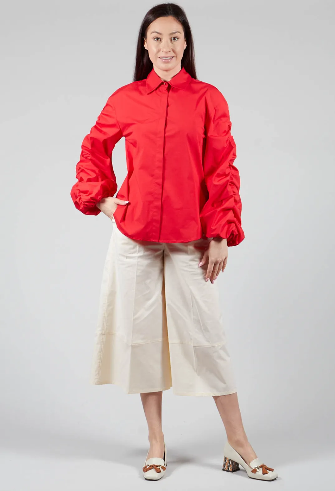 Sfizio Shirts & Blouses^Bubble Sleeve Shirt in Red