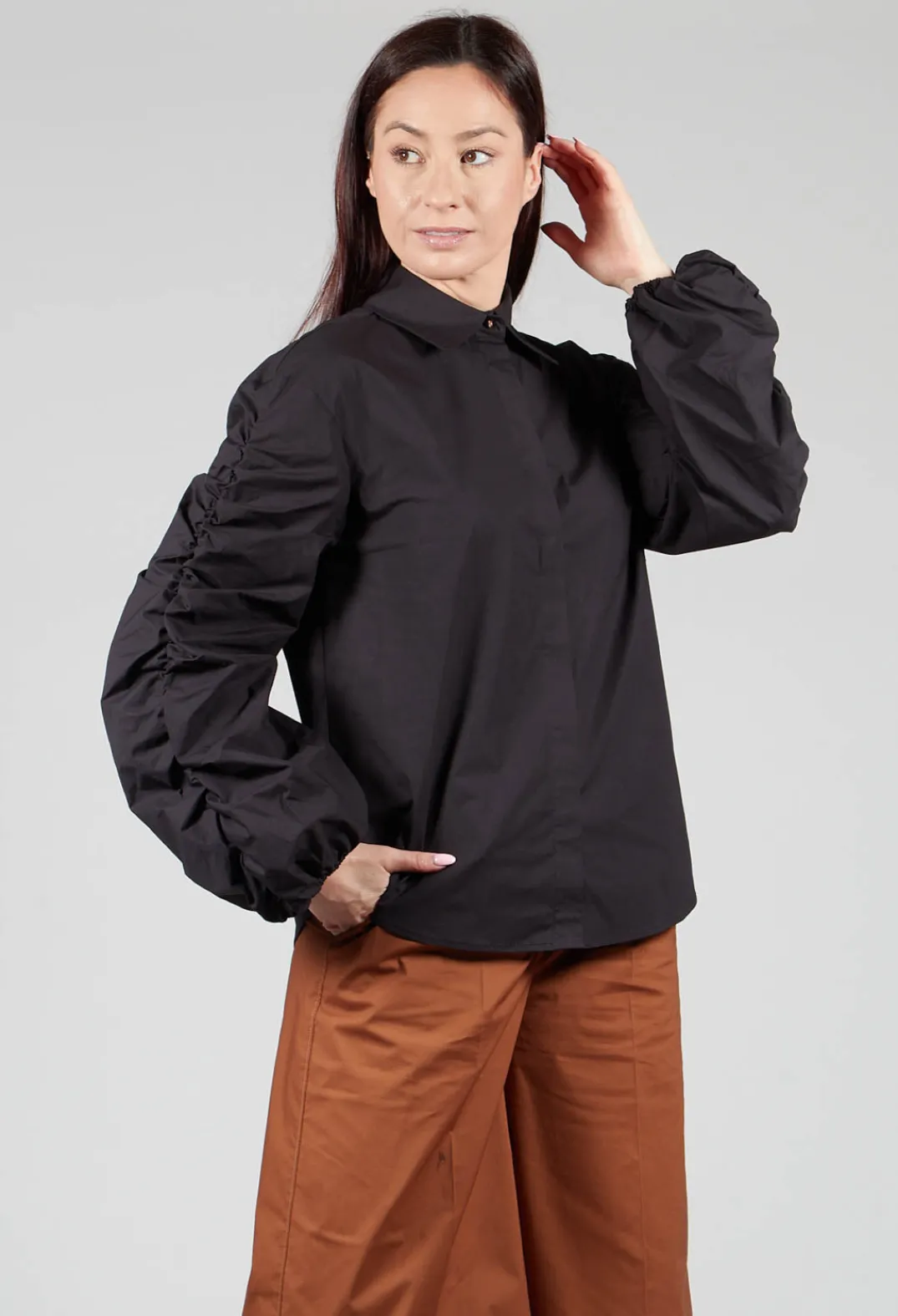 Sfizio Shirts & Blouses^Bubble Sleeve Shirt in Summer Black