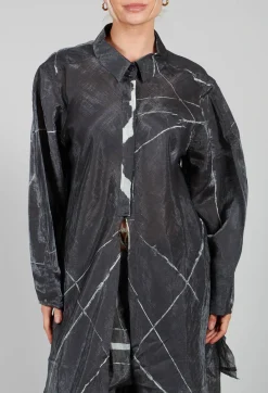La Vaca Loca Shirts & Blouses^Buque Tunic in Off Black Banner