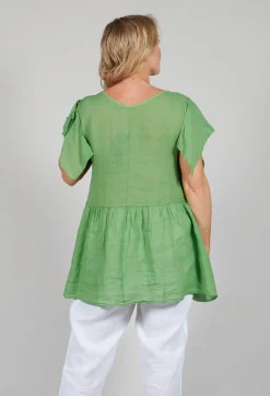 Kedziorek Tops^Butterfly Sleeve Top in Green