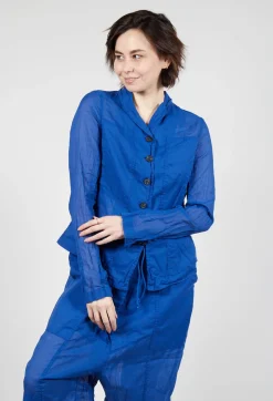 Rundholz Dip Jackets^Button Fastening Jacket with Elasticated Back Detail in Royal Paper
