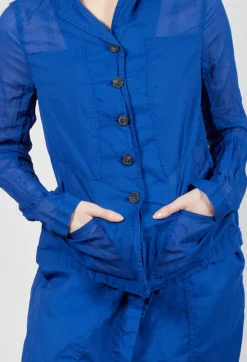 Rundholz Dip Jackets^Button Fastening Jacket with Elasticated Back Detail in Royal Paper