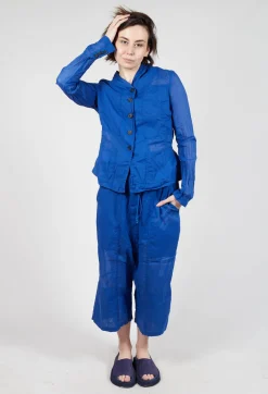 Rundholz Dip Jackets^Button Fastening Jacket with Elasticated Back Detail in Royal Paper