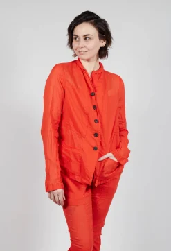 Rundholz Dip Jackets^Button Fastening Jacket with Elasticated Back Detail in Mandarine Paper