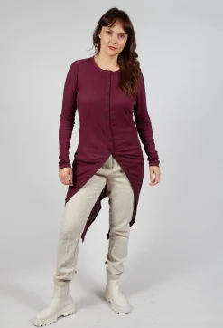 Rundholz Mainline Jackets^Button Front Top in Merlot Cloud