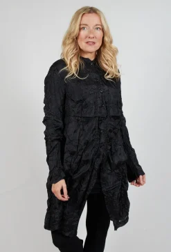 Rundholz Mainline Shirts & Blouses^Button Plisse Shirt in Black