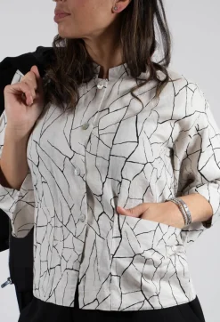 Bitte Kai Rand Jackets^Button Through Jacket with Print in White