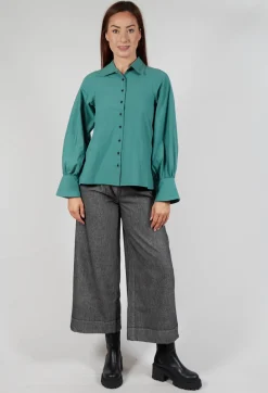 Les Filles d'Ailleurs Tops^Button Through Shirt in Green