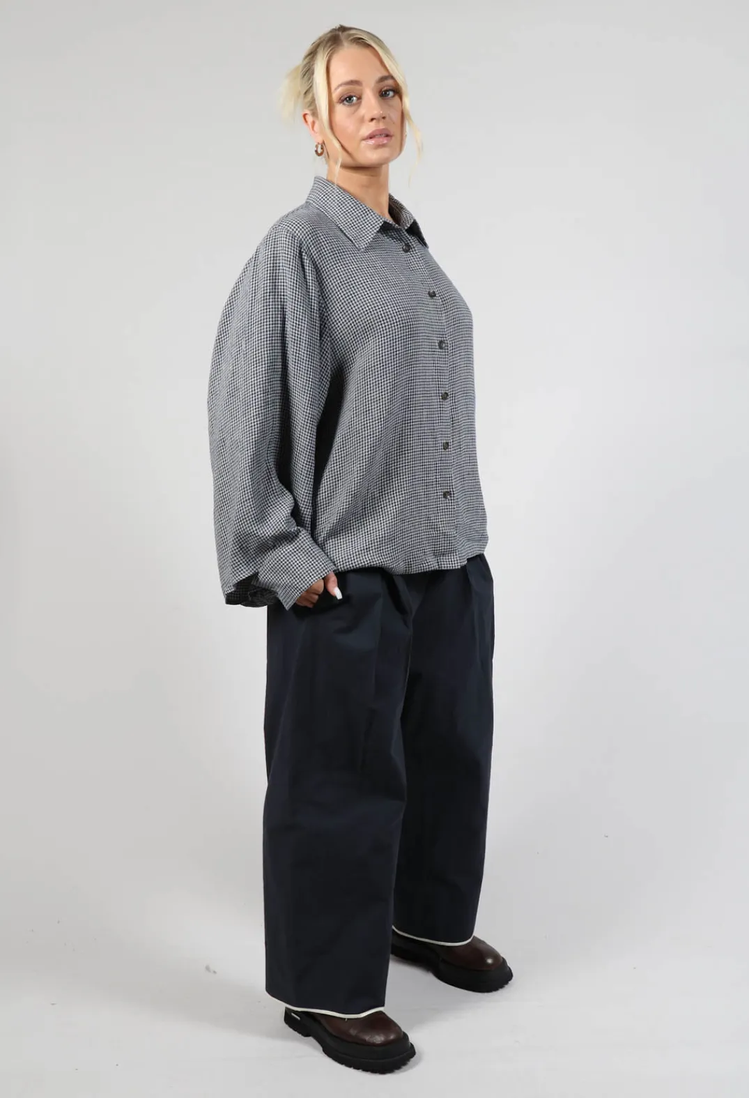 SOH Shirts & Blouses^Button Through Shirt in Navy Check