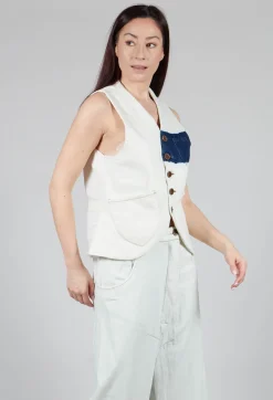 Marc Point Jackets^Button Through Waistcoat in Off White