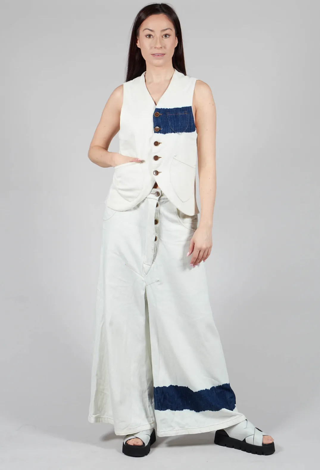Marc Point Jackets^Button Through Waistcoat in Off White