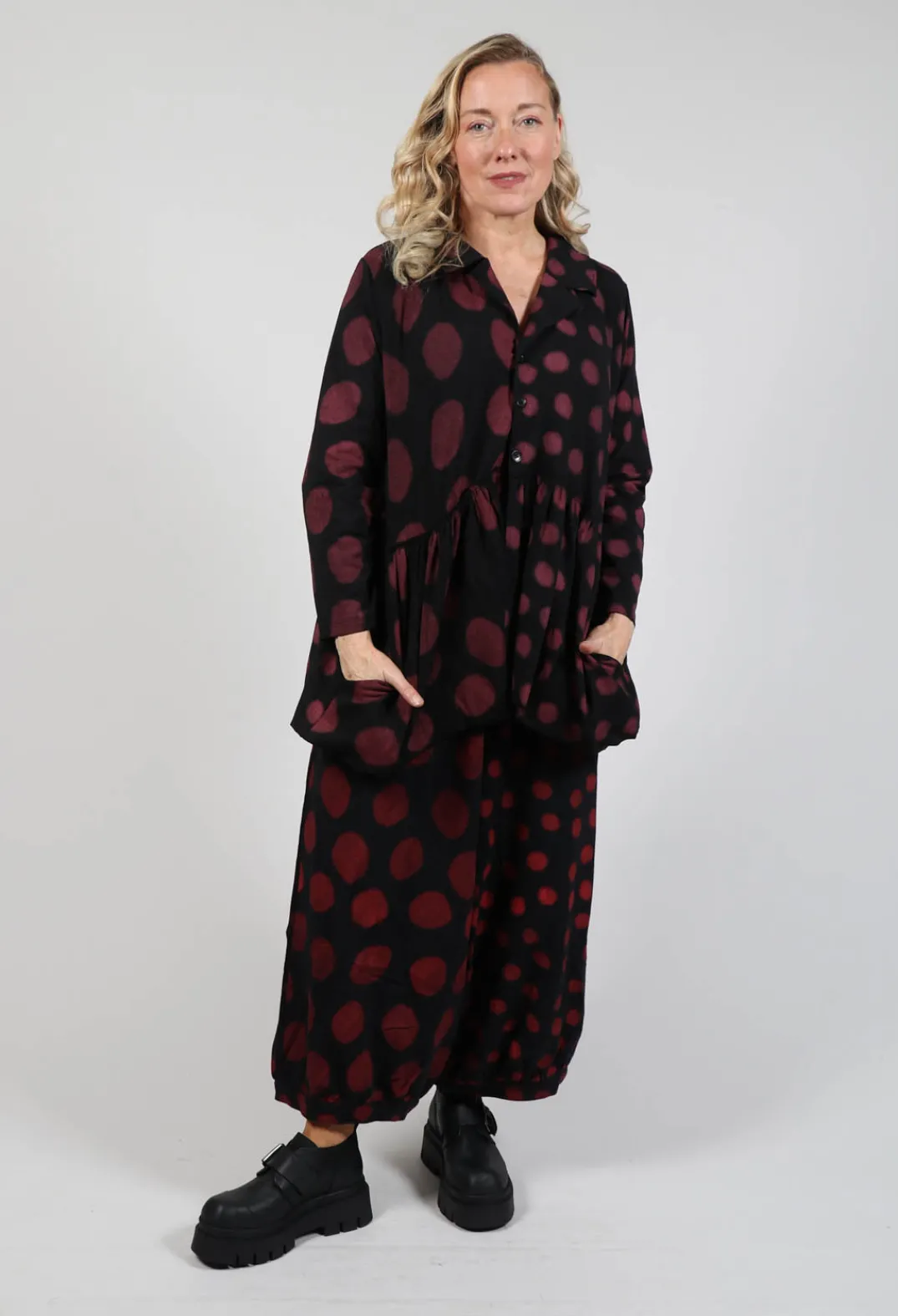 Bread and Butter Shirts & Blouses^Button Up Blouse in Red Pois