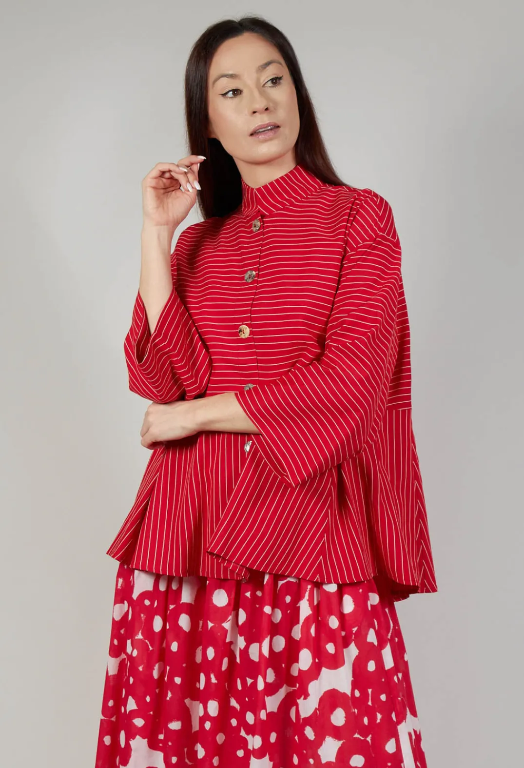 Operificio Neirami Shirts & Blouses^Button Up Blouse in Rosso