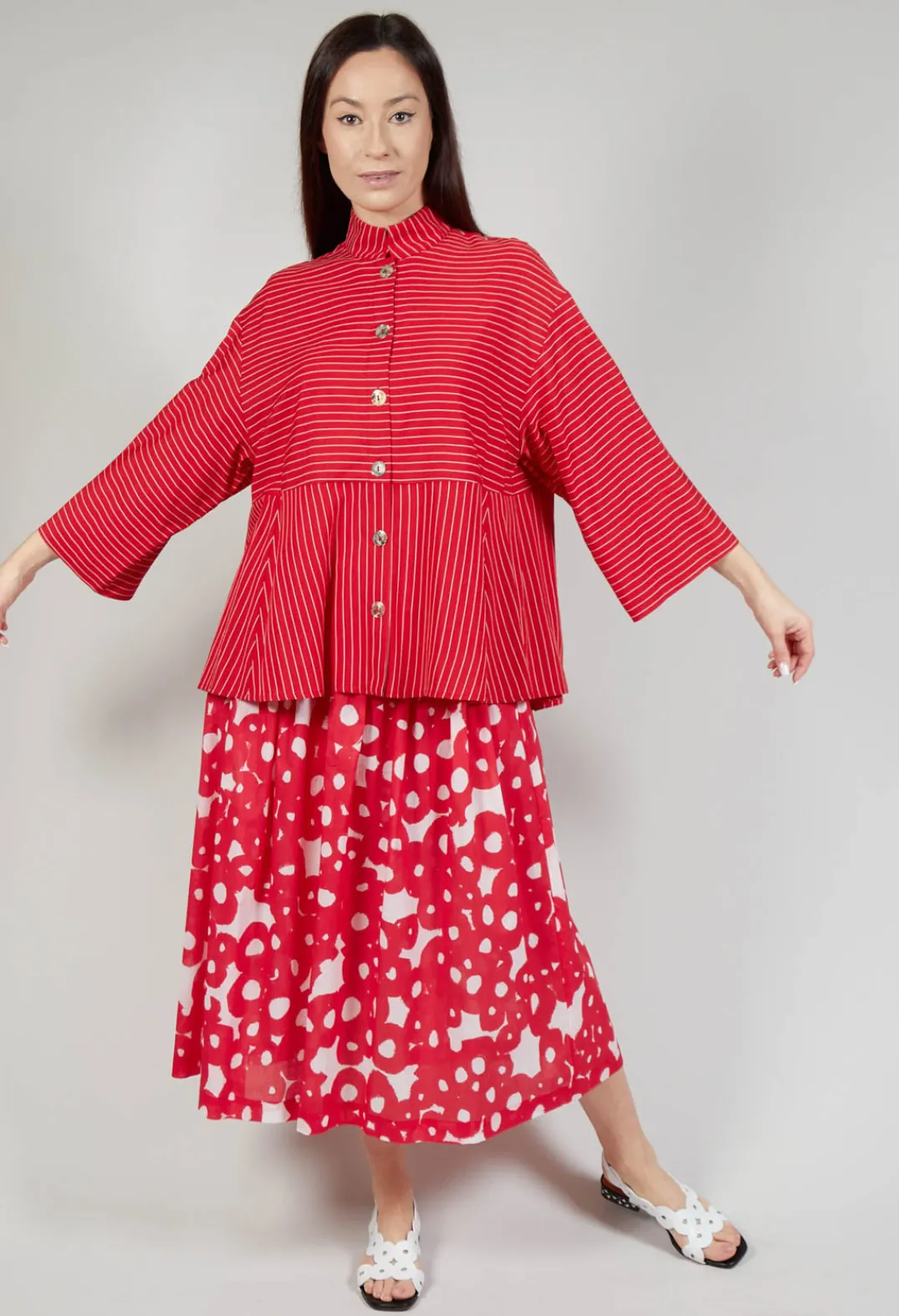 Operificio Neirami Shirts & Blouses^Button Up Blouse in Rosso
