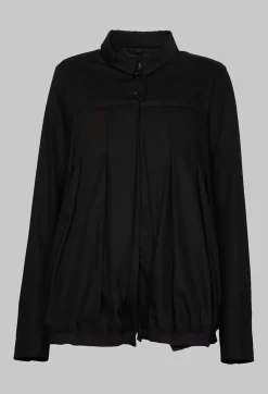 Rundholz Mainline Jackets^Button Up Bomber Jacket with Pleat Detail in Black