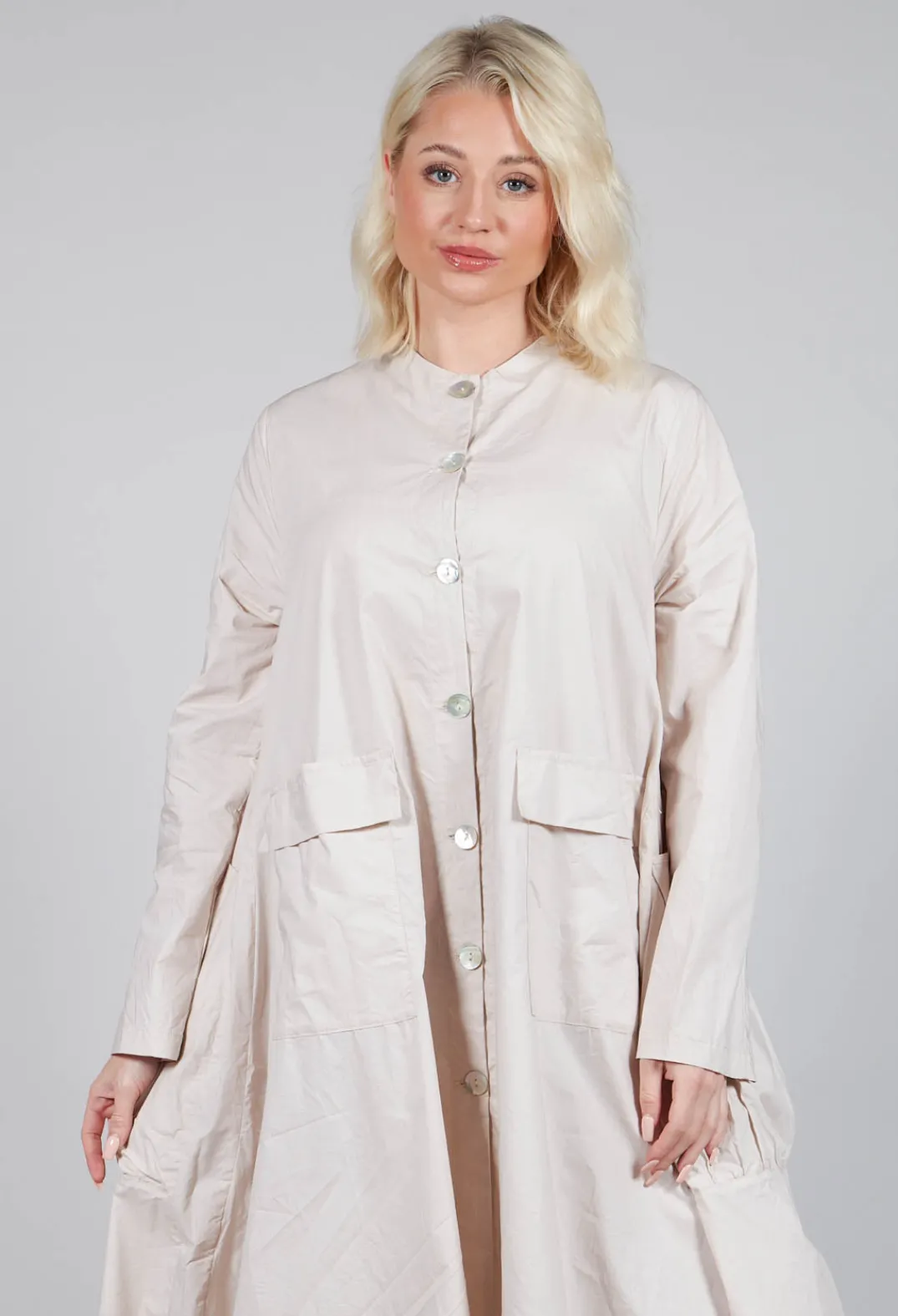 Tadashi Coats^Button Up Shirt Dress in Beige