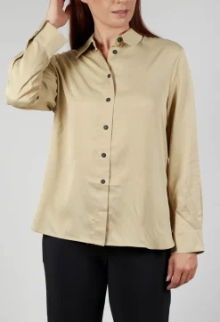 Sarah Pacini Tops^Button Up Shirt in Beige